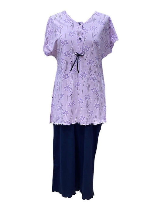 Nina Club Winter Women's Pyjama Set Cotton Lila