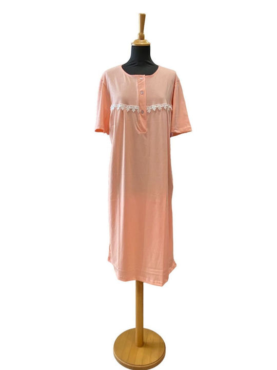 Nina Club Winter Cotton Women's Nightdress Rose