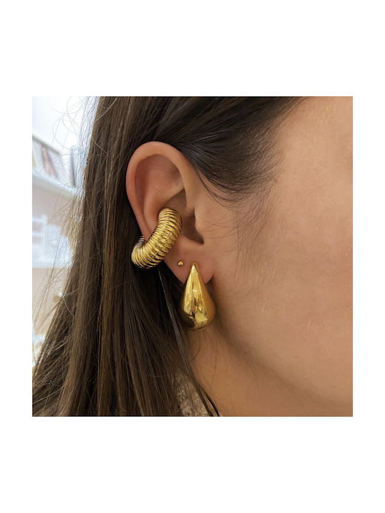 Naya Jewelry Einzeln Ohrring Manschette aus Stahl Vergoldet