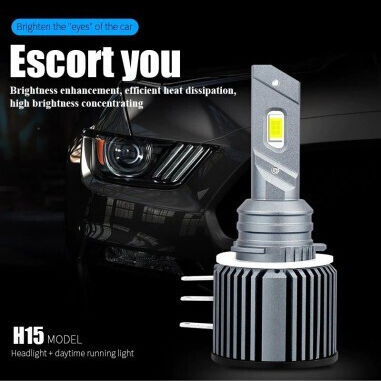Set de 2 LED H15 60W 6000K 12.000 Lumeni 12V-24V