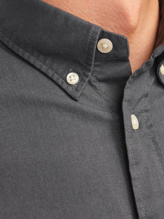 Short-sleeved Cotton Shirt Black Oyster