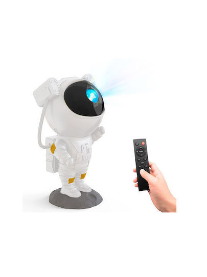 ACP Led Περιστρεφόμενο Παιδικό Φωτιστικό Projector με Προβολή Αστεριών Λευκό
