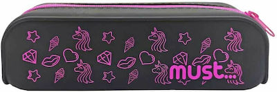 Silicone Rectangular Pencil Case 20x5x6 Must Focus 584746 Black Fuchsia Designs 2022