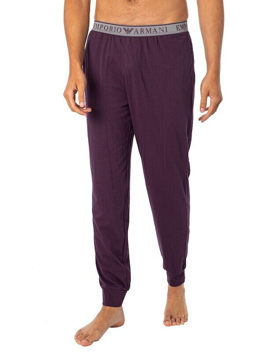 Emporio Armani Men's Summer Cotton Pajamas Set Mel Grey-blackberry