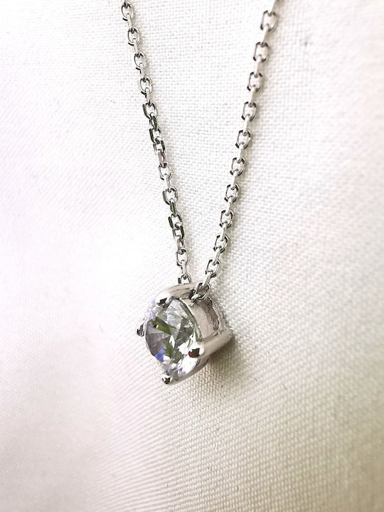 Kosmima1 Charm Solitärring aus Weißgold 14K mit Zirkon