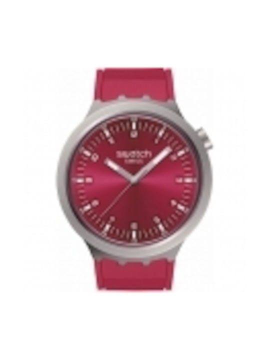 Swatch Watch with Red Rubber Strap