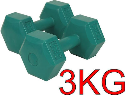 Amila Series Set Haltere Hexagonale 2buc Greutate Totală 3kg