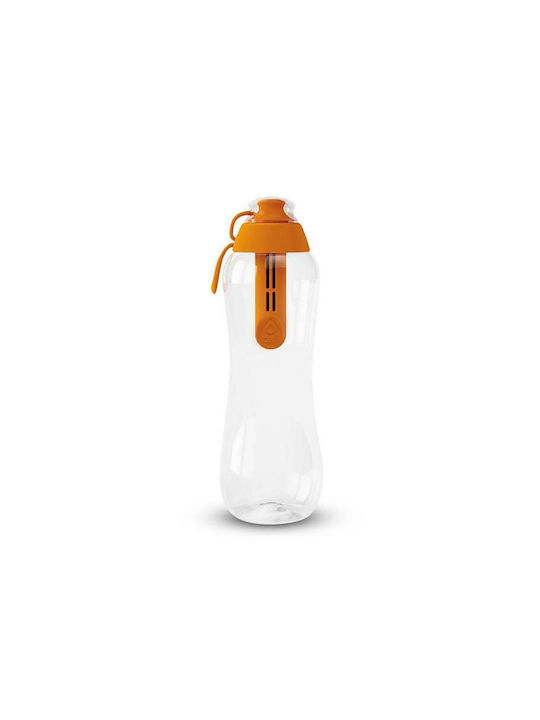 Dafi Παγούρι Πλαστικό με Στόμιο και Φίλτρο 500ml Πορτοκαλί