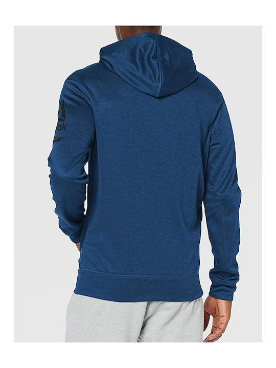 Reebok Workout ThermoWarm Men's Sweatshirt with Hood & Pockets Navy