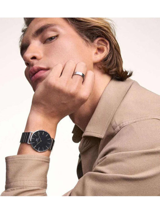 Daniel Wellington Piano Ρολόι Μπαταρίας με Μεταλλικό Μπρασελέ