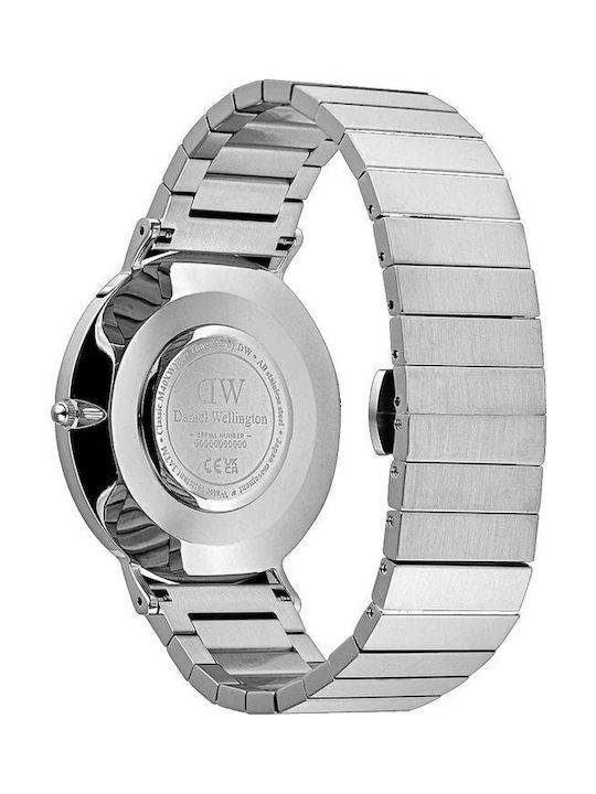 Daniel Wellington Piano Ανδρικό Ρολόι 40mm Μπαταρίας με Ασημί Μεταλλικό Μπρασελέ