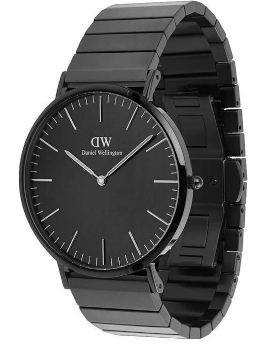 Daniel Wellington Piano Ανδρικό Ρολόι 40mm Μπαταρίας με Μαύρο Μεταλλικό Μπρασελέ