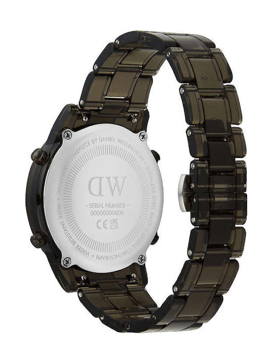 Daniel Wellington Digital Herrenuhr 36mm Chronograph Batterie mit Gray Kautschukarmband