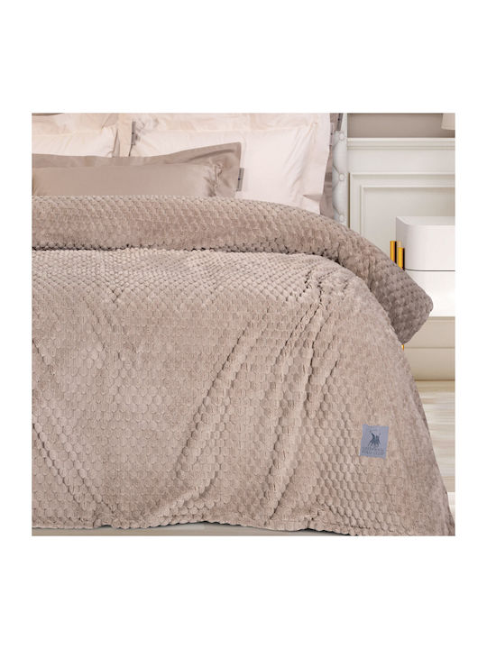 Greenwich Polo Club Blanket Fleece Queen 220x240cm. Taupe