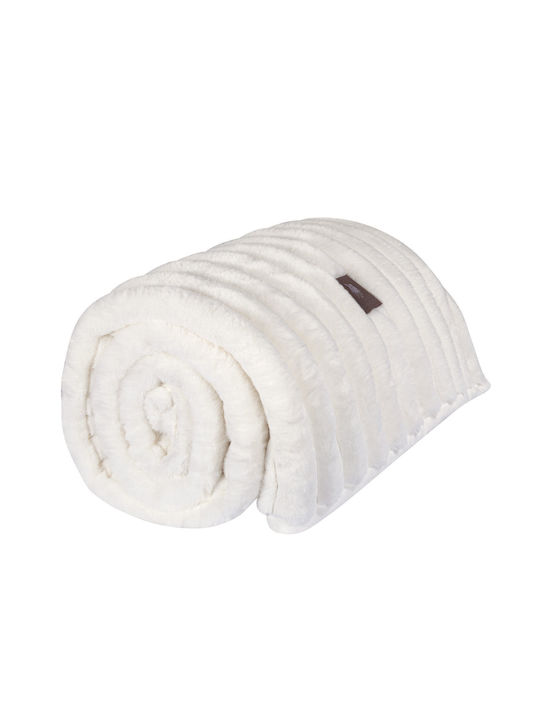 Greenwich Polo Club 3477 Furry Blanket Super Double 220x240cm White