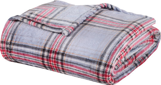 Das Home 1362 Fleece Blanket Sofa 130x170cm Gray Red