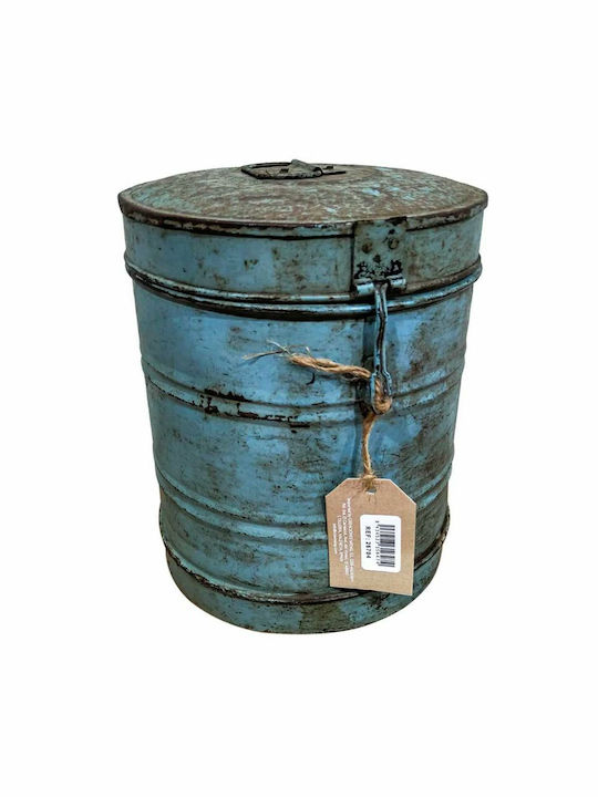 Decorative Container Alexandra House Living Blue Iron Craft Style 22 X 26 X 22 Cm