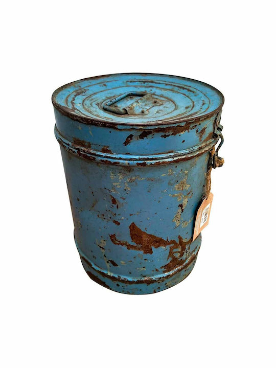 Decorative Container Alexandra House Living Blue Iron Craft Style 23 X 29 X 23 Cm