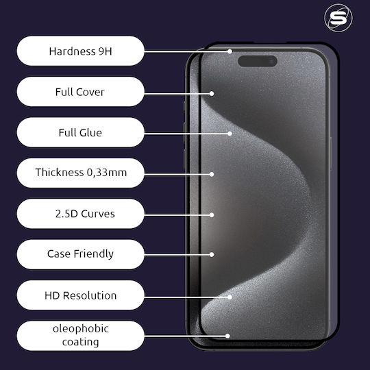 Hardy Glass Sonique Premium Series HD Full Cover 9H OnePlus Nord CE 4 Lite 5G Black