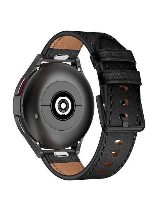 Curea din piele pentru ceas Samsung Galaxy Watch 3 41mm 20mm Sx Connector Metal Button Switch Negru