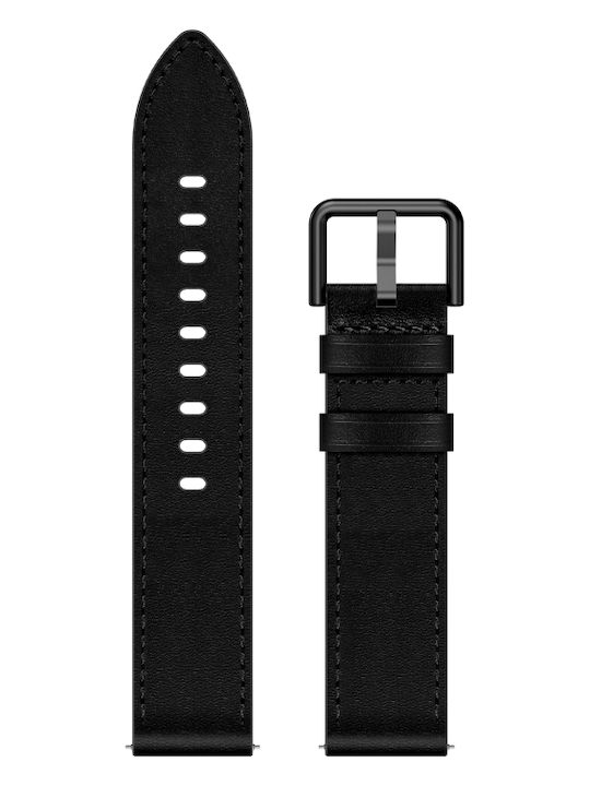 Curea din piele pentru ceas Samsung Galaxy Watch 3 41mm 20mm Sx Connector Metal Button Switch Negru