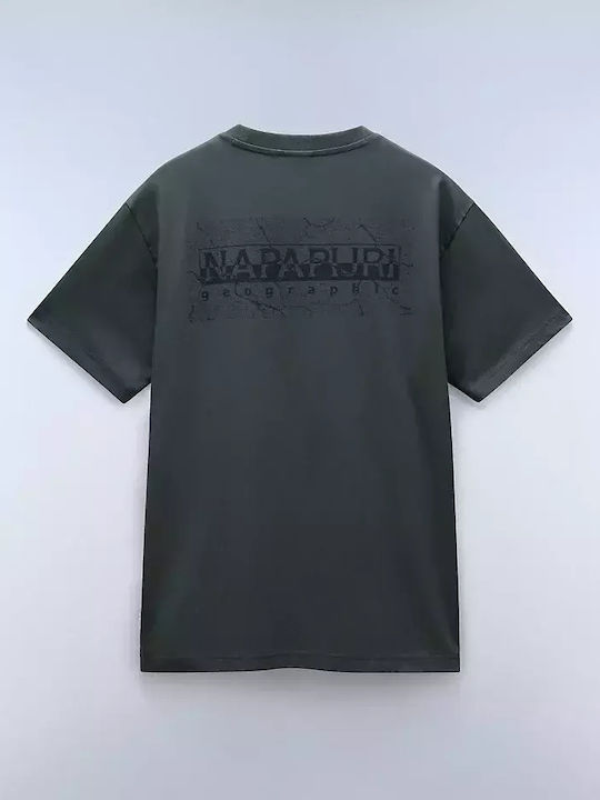 Napapijri T-shirt Bărbătesc cu Mânecă Scurtă Argint