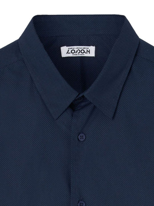 Langärmlig Hemd Polka Dot Blue