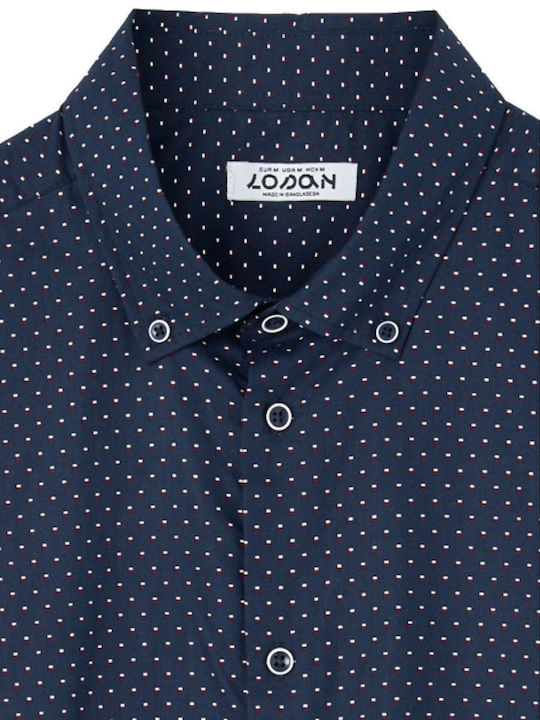 Langärmlig Hemd Polka Dot Blue