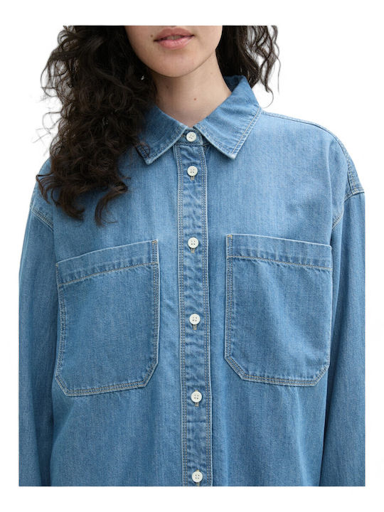 Mânecă lungă Femei Cămașă Denim
