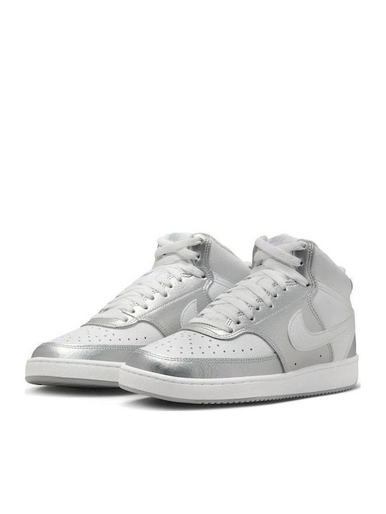 Nike COURT VISION MID Sneakers White / Metallic Silver