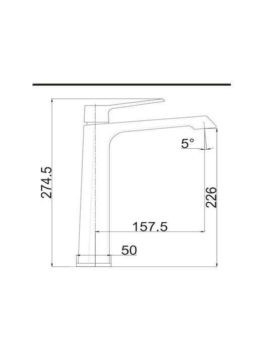 Interflex Αναμεικτική Μπαταρία Νιπτήρα Ψηλή Μπρονζέ