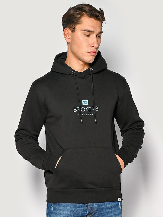 Brokers Jeans Herren Sweatshirt mit Kapuze Black