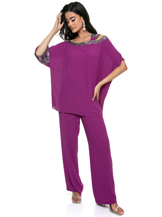 RichgirlBoudoir Women's Magenta Set with Trousers