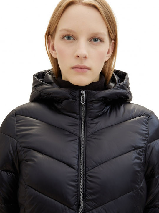 Tom Tailor Women's Short Puffer Jacket for Winter BLACK