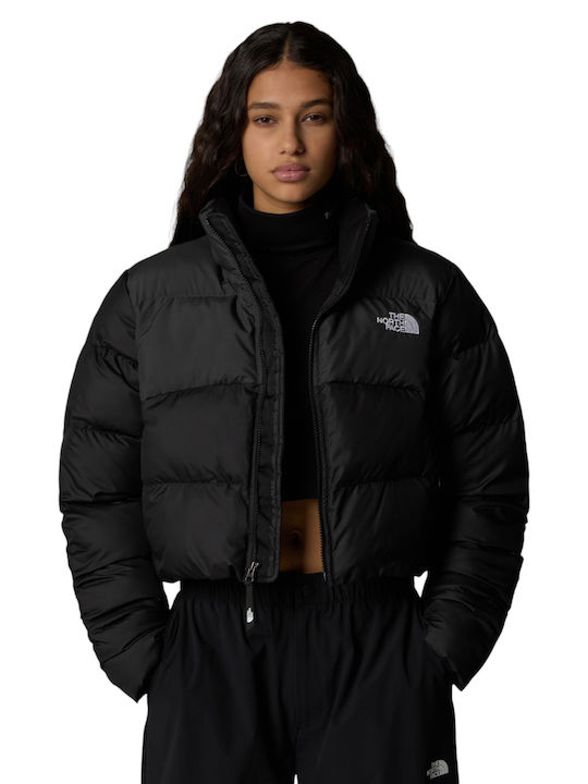 Късо Дамско Puffer Якето За Зима Tnf Черно/Асфалт
