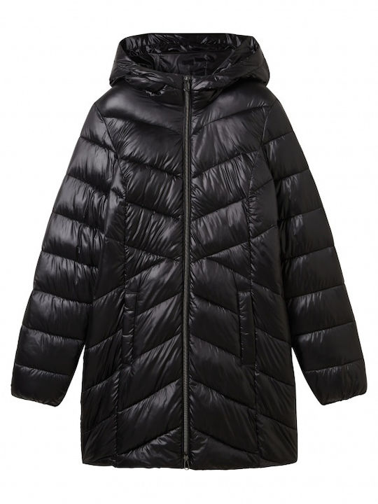 Women's Long Puffer Jacket for Winter Black