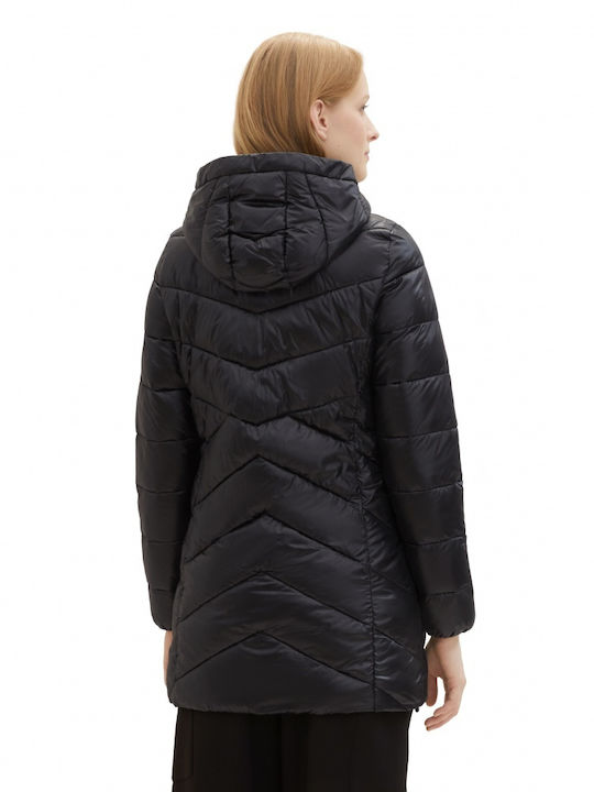 Tom Tailor Women's Short Puffer Jacket for Winter BLACK