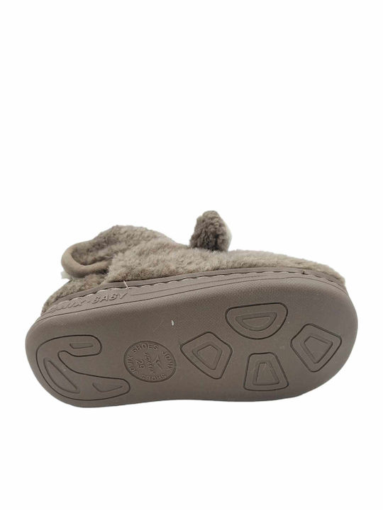 Kids Slippers Boots Brown Bear