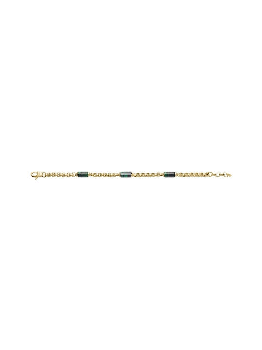Brățară pentru bărbați Fossil Steel Malachite Jf04571710