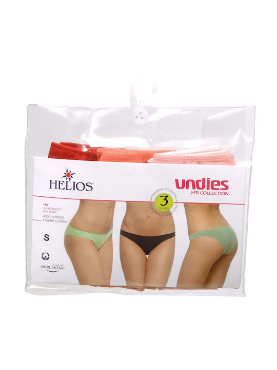 Helios Baumwolle Damen Slip 3Pack White