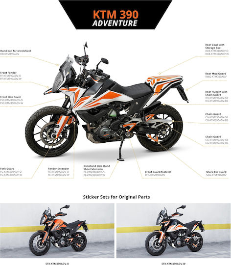 Moto Discovery Motorcycle Front Wheel Fender for KTM 390 Adventure Black 1pcs