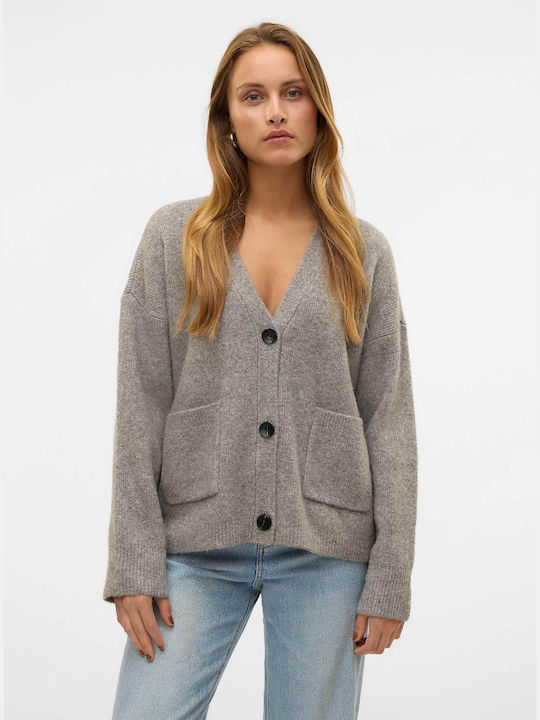 Vero Moda Women's Knitted Cardigan Medium Grey Melange