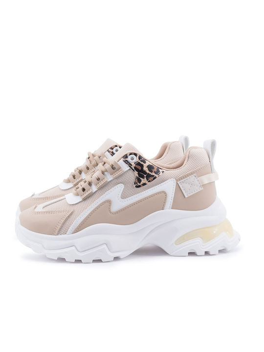 Love4shoes Chunky Sneakers Beige