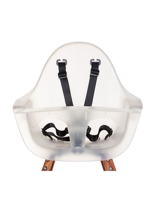 Childhome Evolu 2 Baby Highchair 2 in 1 with Adjustable Height Dark Natural Transparent White