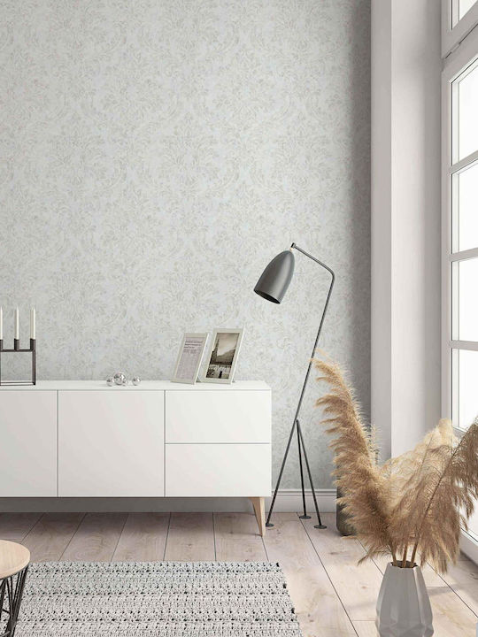 Classic Wallpaper Baroque Wallpaper Metallic White-Beige 34811 0,53x10,05 m