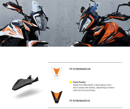 Moto Discovery Vorderradkotflügel Motorrad für KTM 390 Abenteuer Schwarz 1Stück