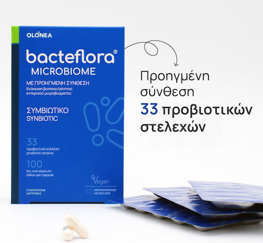 Olonea Bacteflora Microbiome with Probiotics and Prebiotics 10 veg. caps