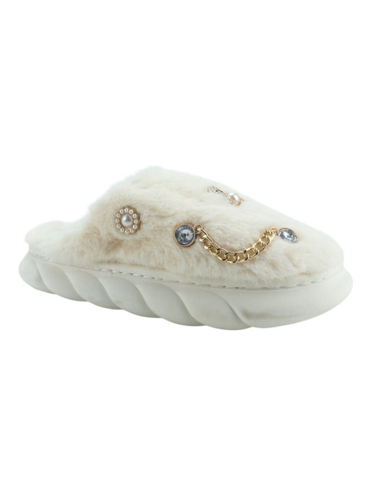 Plato Winter Women's Slippers in Beige color