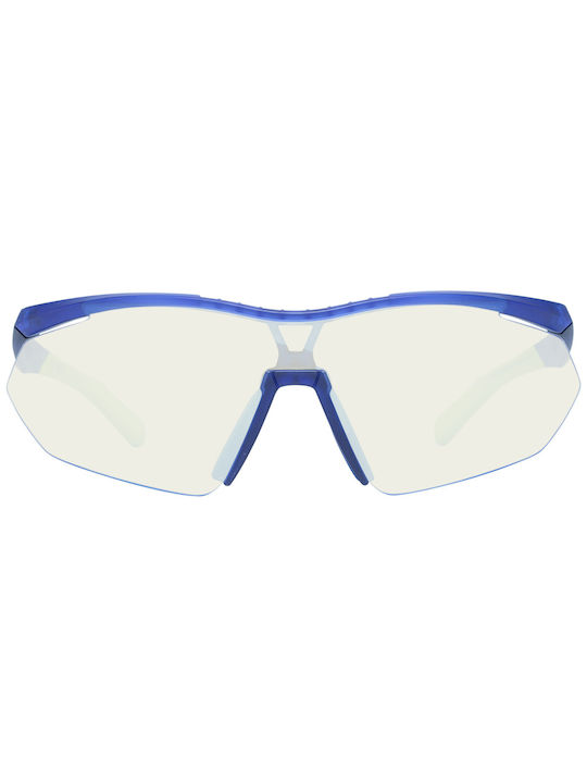 Adidas Sunglasses with Blue Plastic Frame and Silver Mirror Lens SP0016