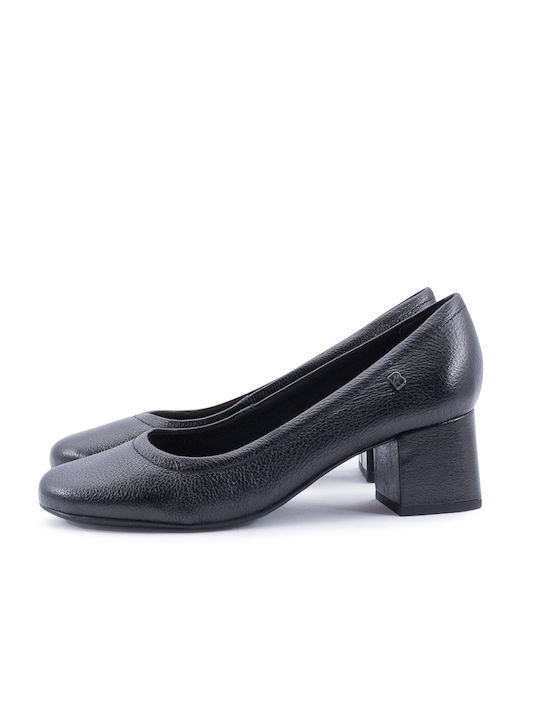 Bottero Leather Black Medium Heels